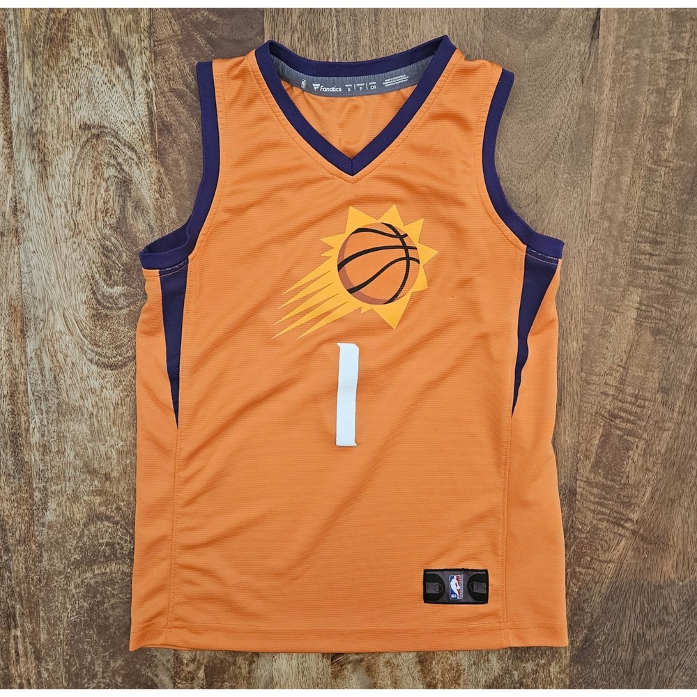 Fanatics Phoenix Suns Basketball Jersey Youth S Orange Devin Booker #1 Arizona